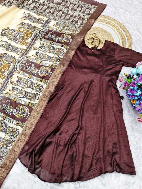 YNF Wholesale Vichitra Silk Anarkali Suits KESH201 Plain | Surat Manufacturer