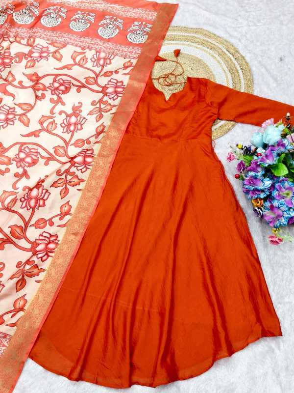 YNF Wholesale Vichitra Silk Anarkali Suits KESH201 Plain | Surat Manufacturer