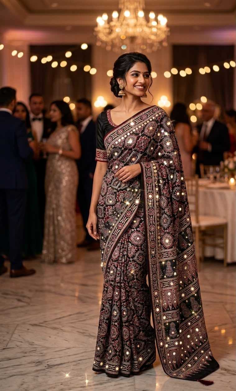 YNF Wholesale Satin Mirror Work Saree  | Surat Manufacturer