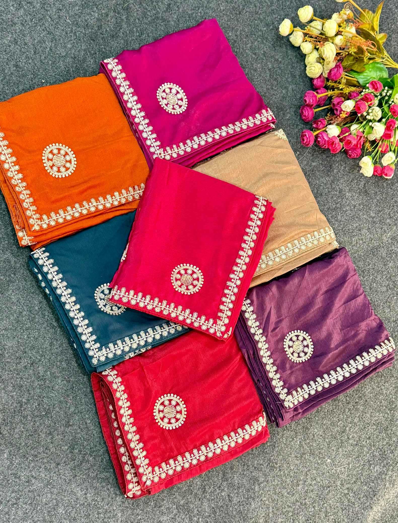 YNF Wholesale Chinon Silk Designer Silk Sarees  | Surat Manufacturer