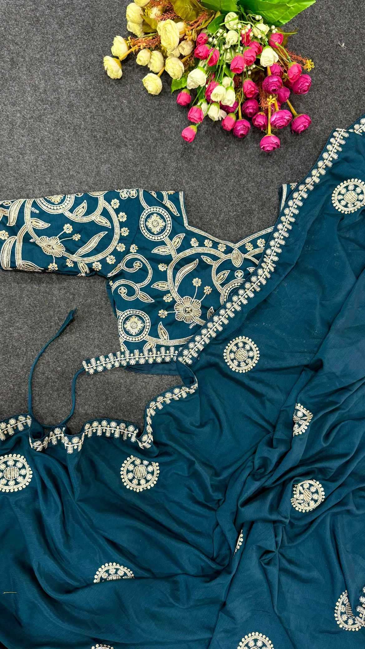 YNF Wholesale Chinon Silk Designer Silk Sarees  | Surat Manufacturer