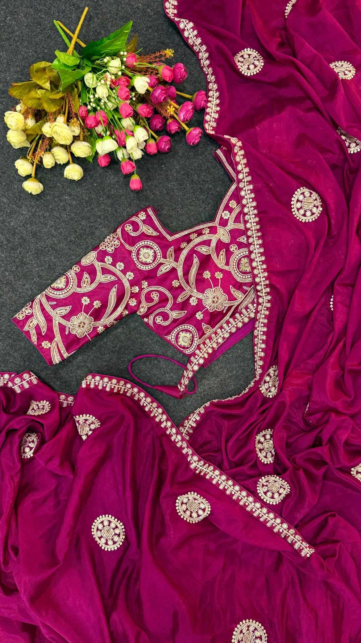 YNF Wholesale Chinon Silk Designer Silk Sarees  | Surat Manufacturer