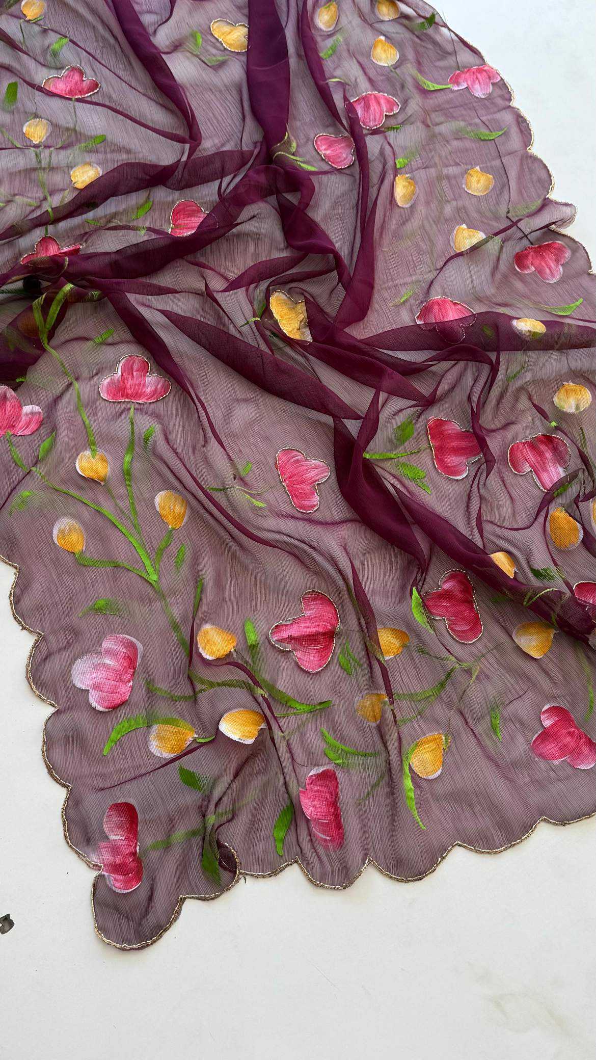 YNF Wholesale Chiffon Designer Sarees KESH203 Reet Tulips - 12 | Surat Manufacturer