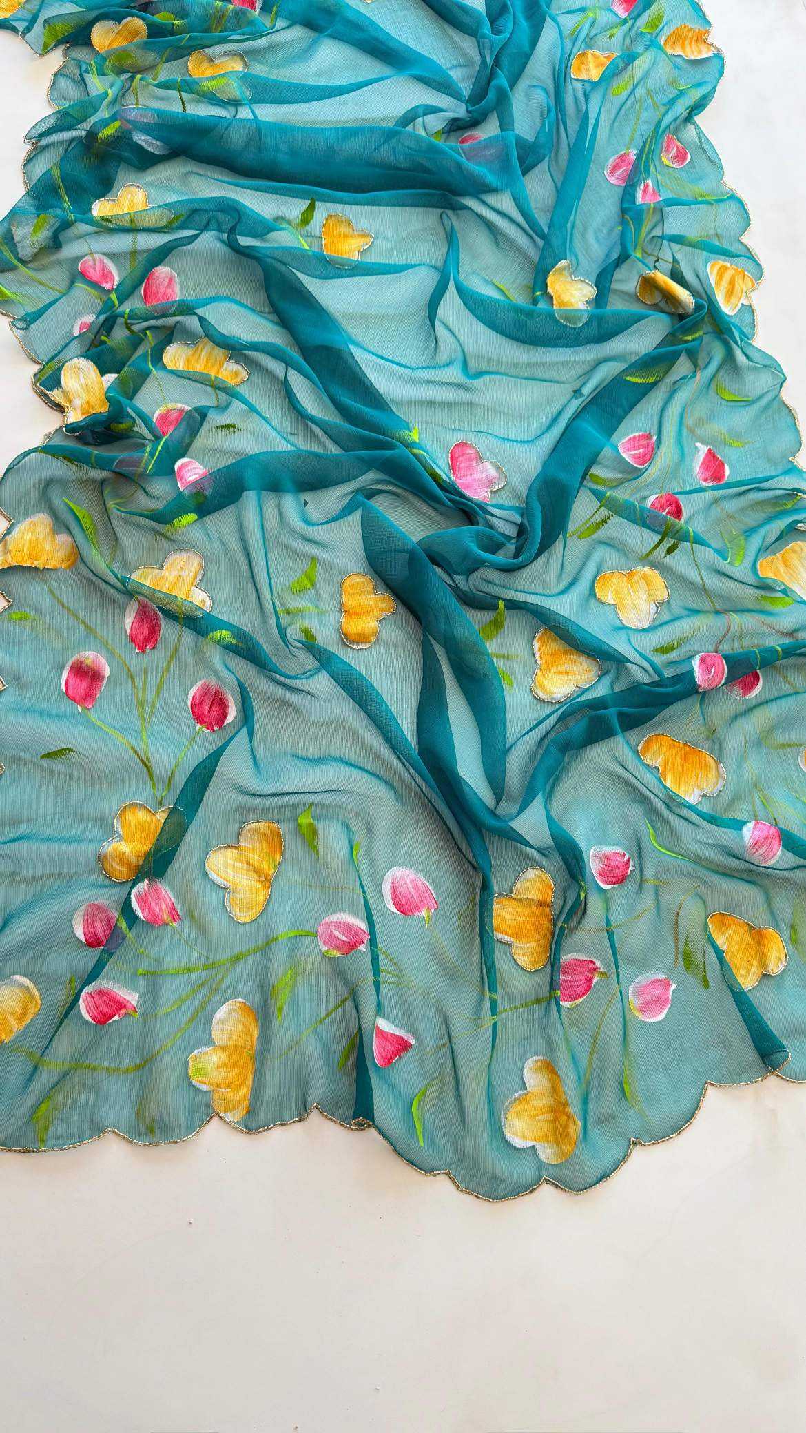 YNF Wholesale Chiffon Designer Sarees KESH203 Reet Tulips - 12 | Surat Manufacturer