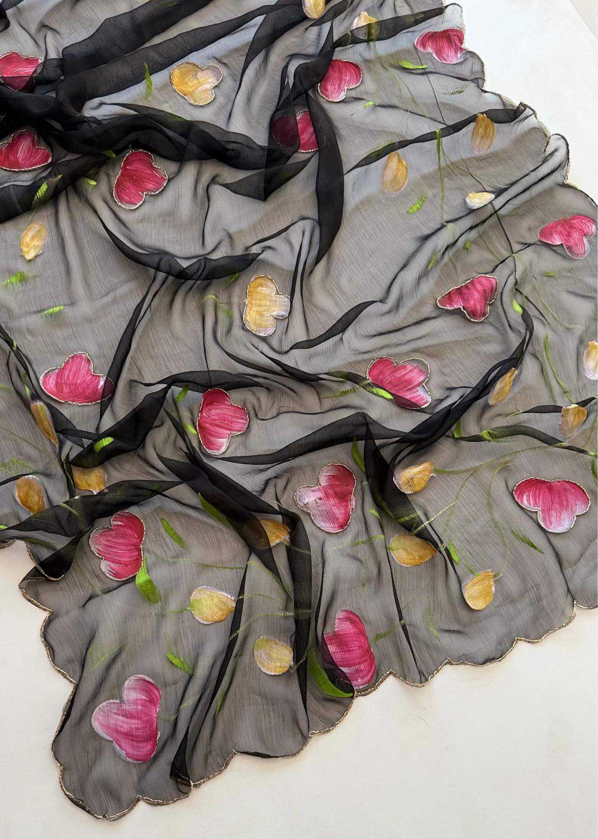 YNF Wholesale Chiffon Designer Sarees KESH203 Reet Tulips - 12 | Surat Manufacturer