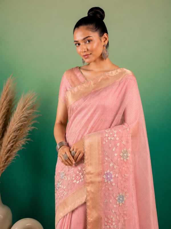 YNF Wholesale Tissue Silk Linen Sarees KESH208 FLORENT | Surat Manufacturer