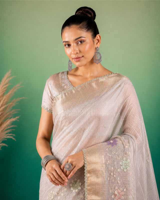 YNF Wholesale Tissue Silk Linen Sarees KESH208 FLORENT | Surat Manufacturer
