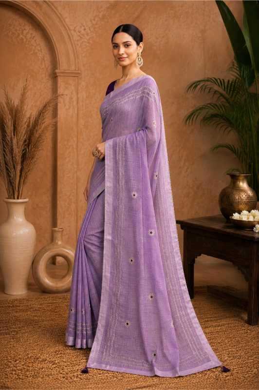 YNF Wholesale Linen Embroidered Sarees KESH208 GURLEEM | Surat Manufacturer