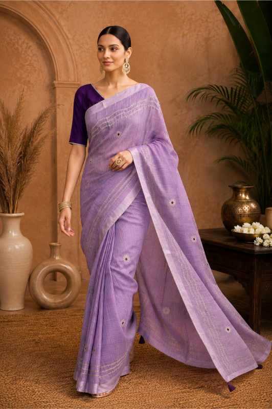 YNF Wholesale Linen Embroidered Sarees KESH208 GURLEEM | Surat Manufacturer