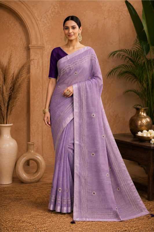 YNF Wholesale Linen Embroidered Sarees KESH208 GURLEEM | Surat Manufacturer