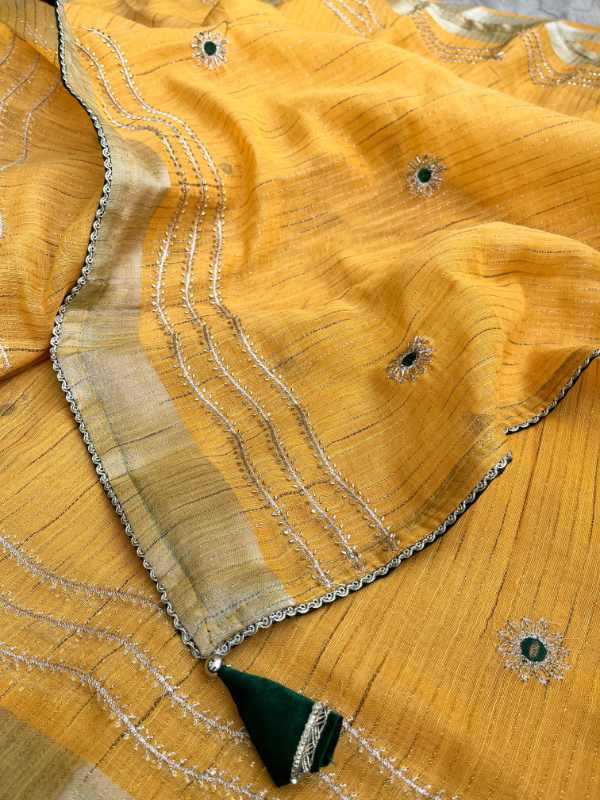 YNF Wholesale Linen Embroidered Sarees KESH208 GURLEEM | Surat Manufacturer