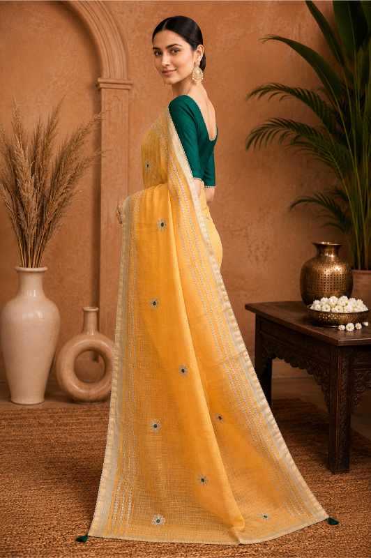YNF Wholesale Linen Embroidered Sarees KESH208 GURLEEM | Surat Manufacturer