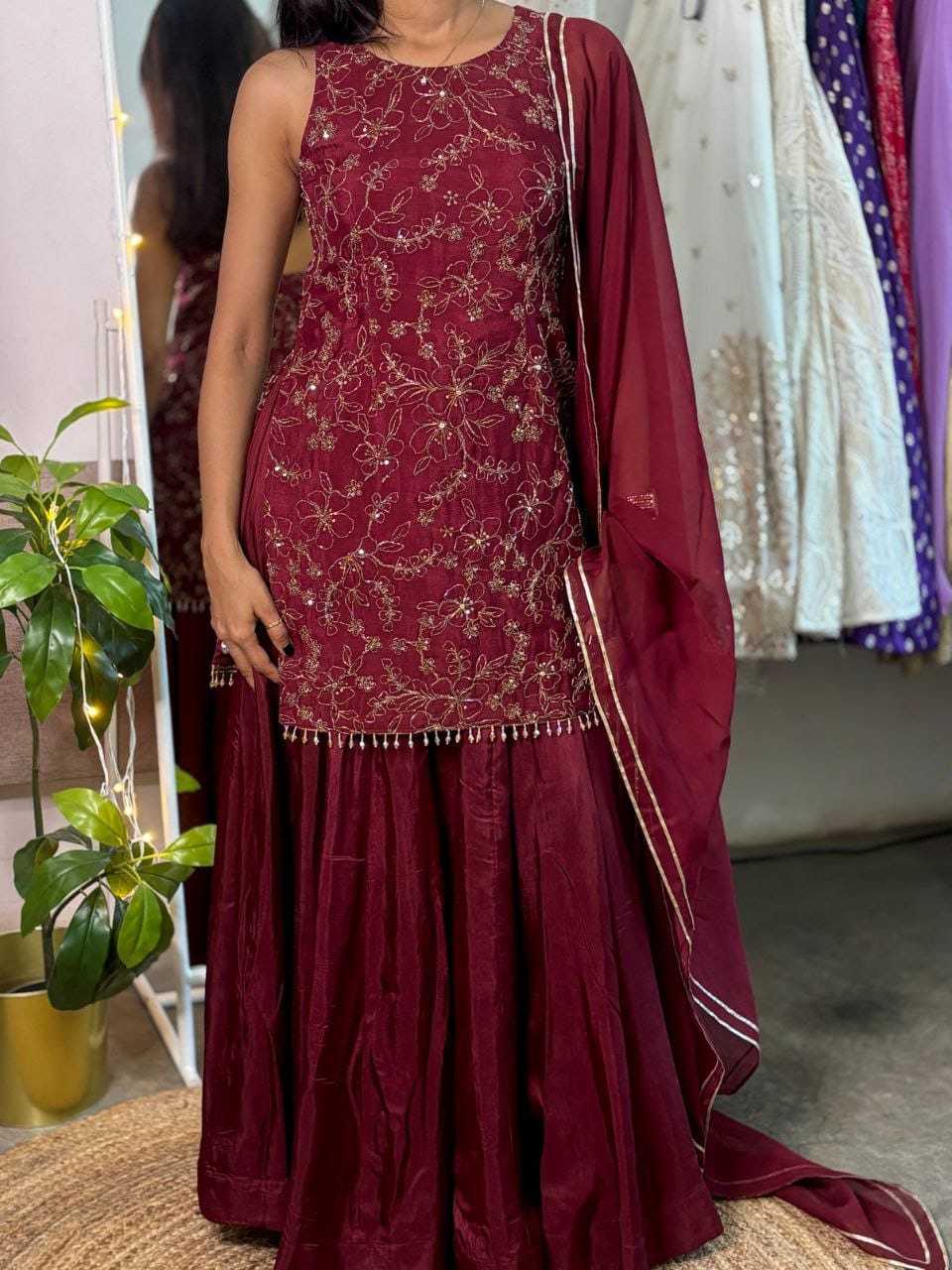 YNF Wholesale Chinon Silk Sharara Salwar Suits  | Surat Manufacturer