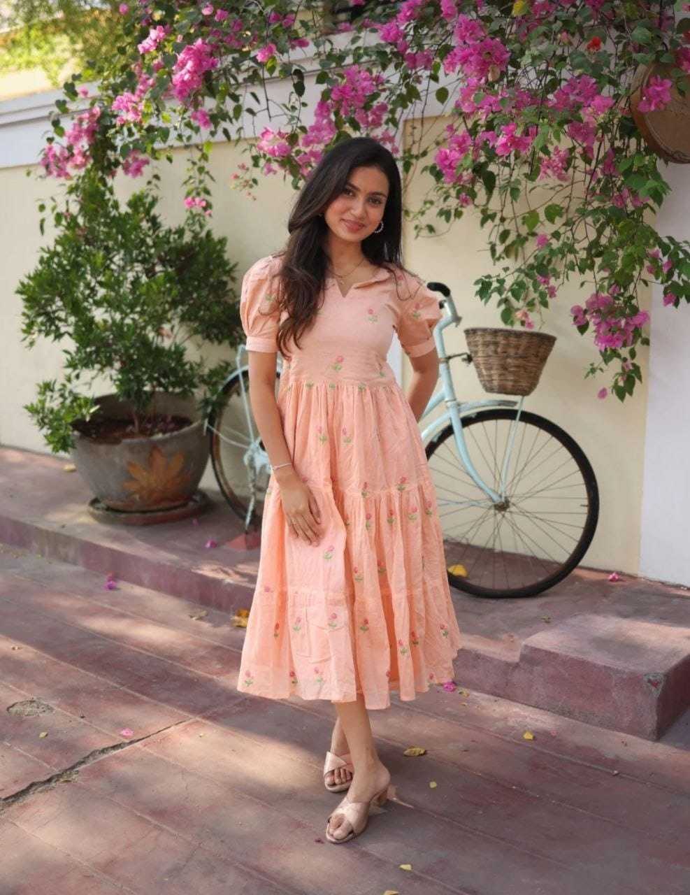 YNF Wholesale Chanderi Cotton Maxi Dresses KESH210 224 | Surat Manufacturer