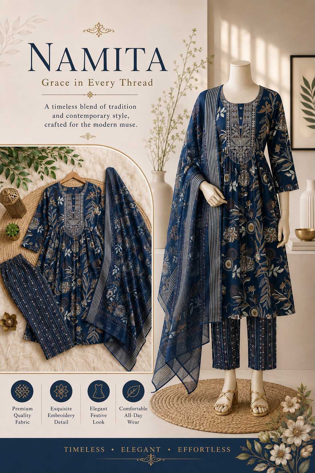 YNF Wholesale Muslin Embroidery Suits KESH210 Adds | Surat Manufacturer