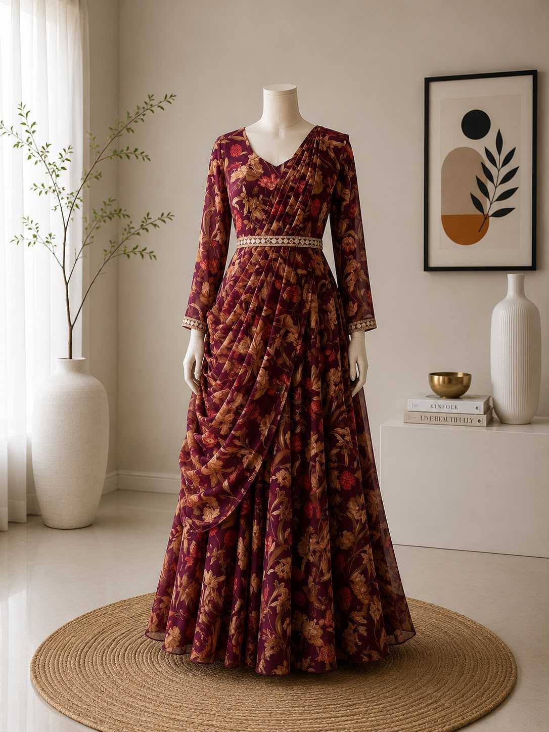 YNF Wholesale Chiffon Anarkali Gown KESH210 Flowy | Surat Manufacturer