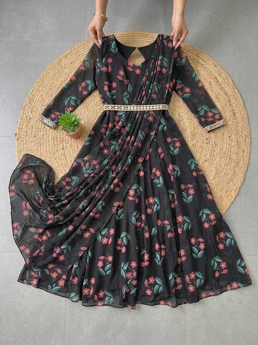 YNF Wholesale Chiffon Anarkali Gown KESH210 Flowy | Surat Manufacturer
