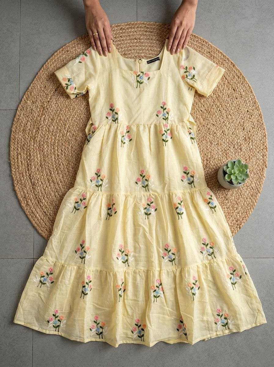 YNF Wholesale Chanderi Cotton Maxi Dresses KESH210 FOUR VIBRANT | Surat Manufacturer