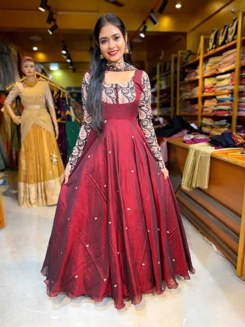 YNF Wholesale Georgette Printed Gowns KESH210 KRITI | Surat Manufacturer