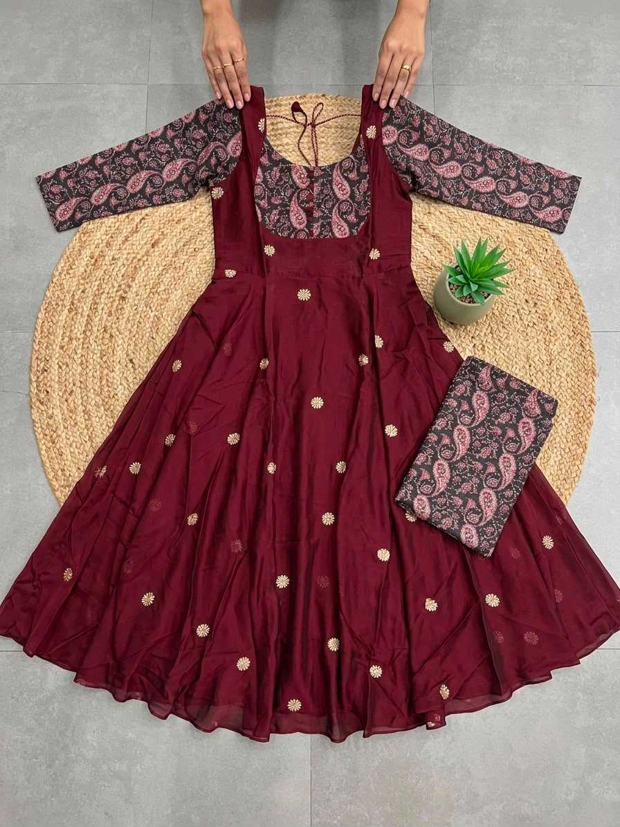YNF Wholesale Georgette Printed Gowns KESH210 KRITI | Surat Manufacturer