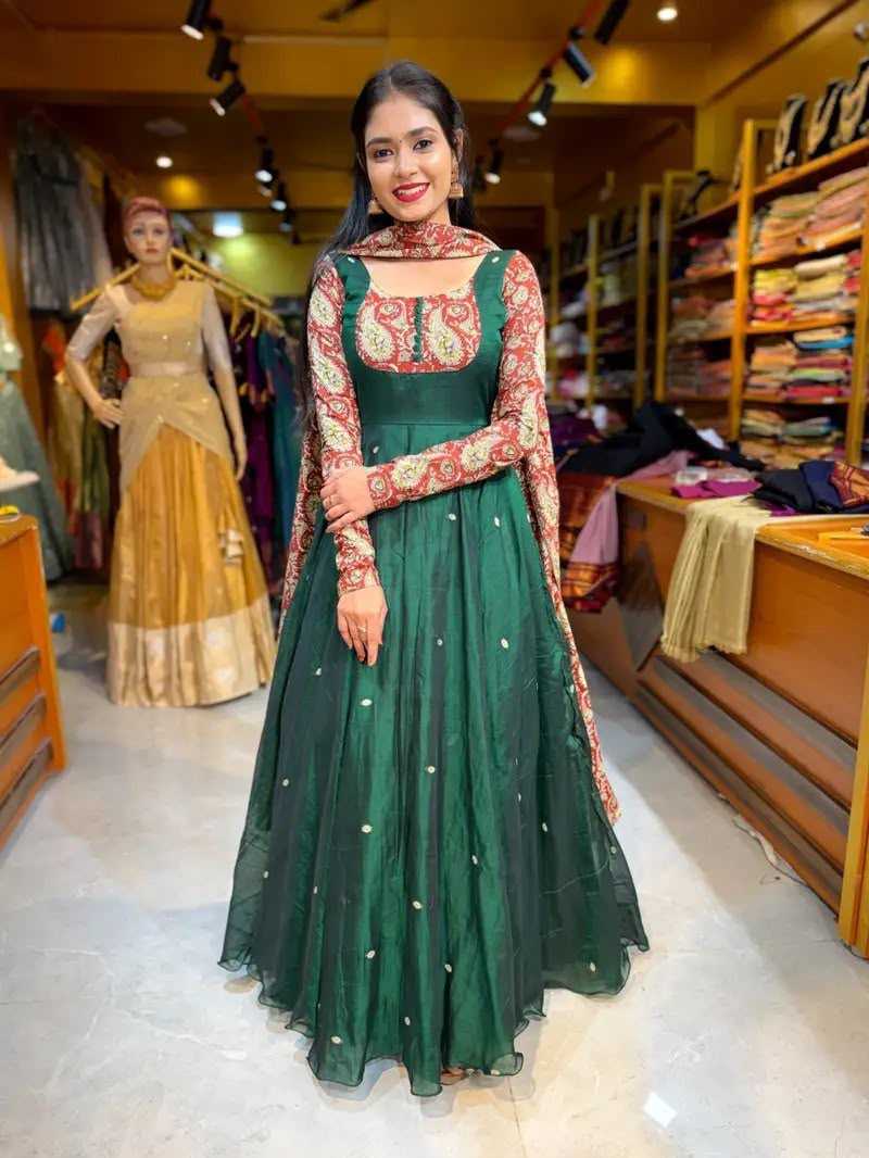 YNF Wholesale Georgette Printed Gowns KESH210 KRITI | Surat Manufacturer