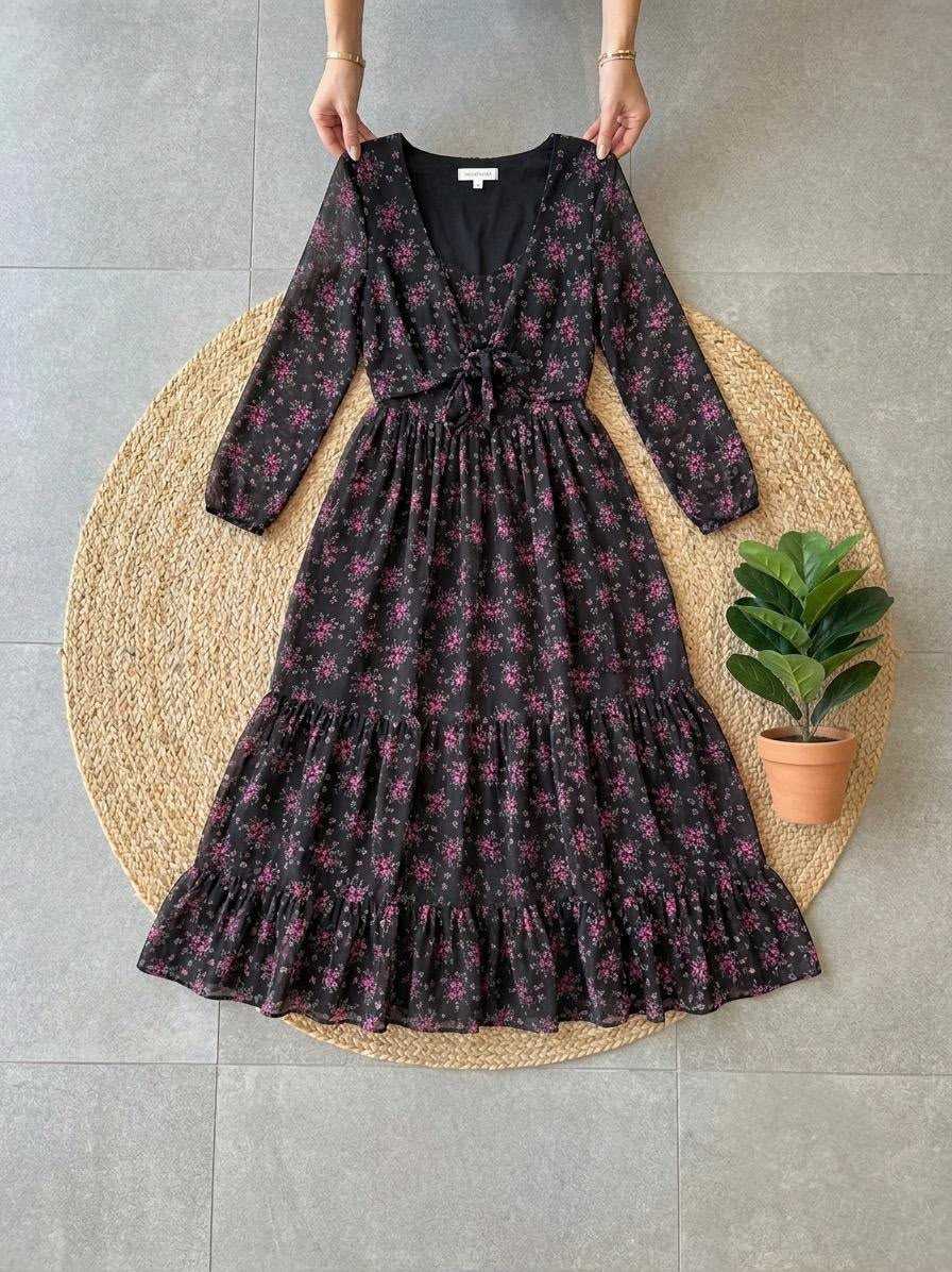 YNF Wholesale Faux Georgette Maxi Dresses KESH210 SHRUG | Surat Manufacturer
