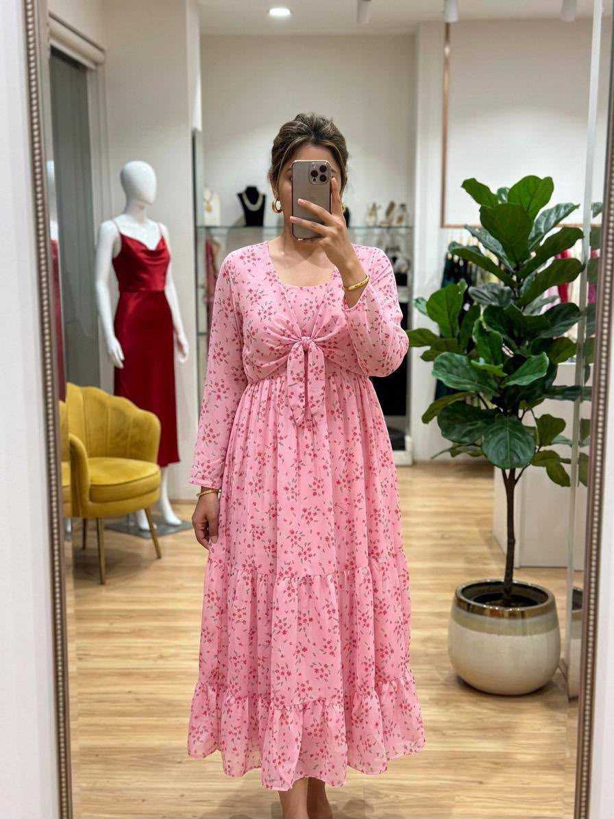 YNF Wholesale Faux Georgette Maxi Dresses KESH210 SHRUG | Surat Manufacturer