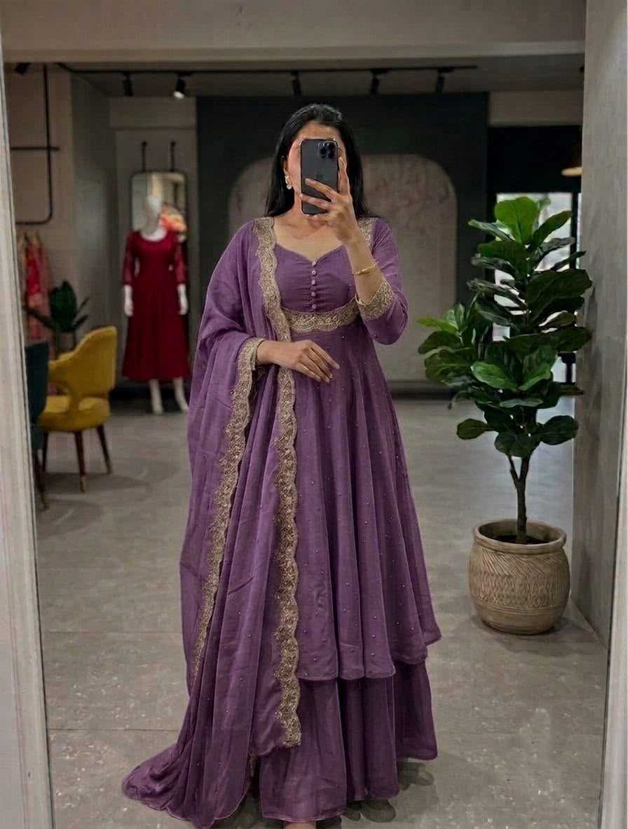 YNF Wholesale Vichitra Silk Party Gowns KESH210 Silk | Surat Manufacturer