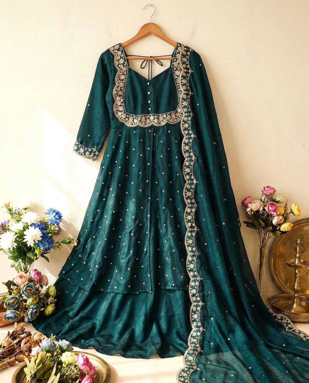 YNF Wholesale Vichitra Silk Party Gowns KESH210 Silk | Surat Manufacturer