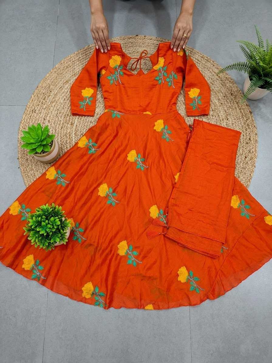 YNF Wholesale Vichitra Silk Embroidery Gowns KESH210 TISHA | Surat Manufacturer