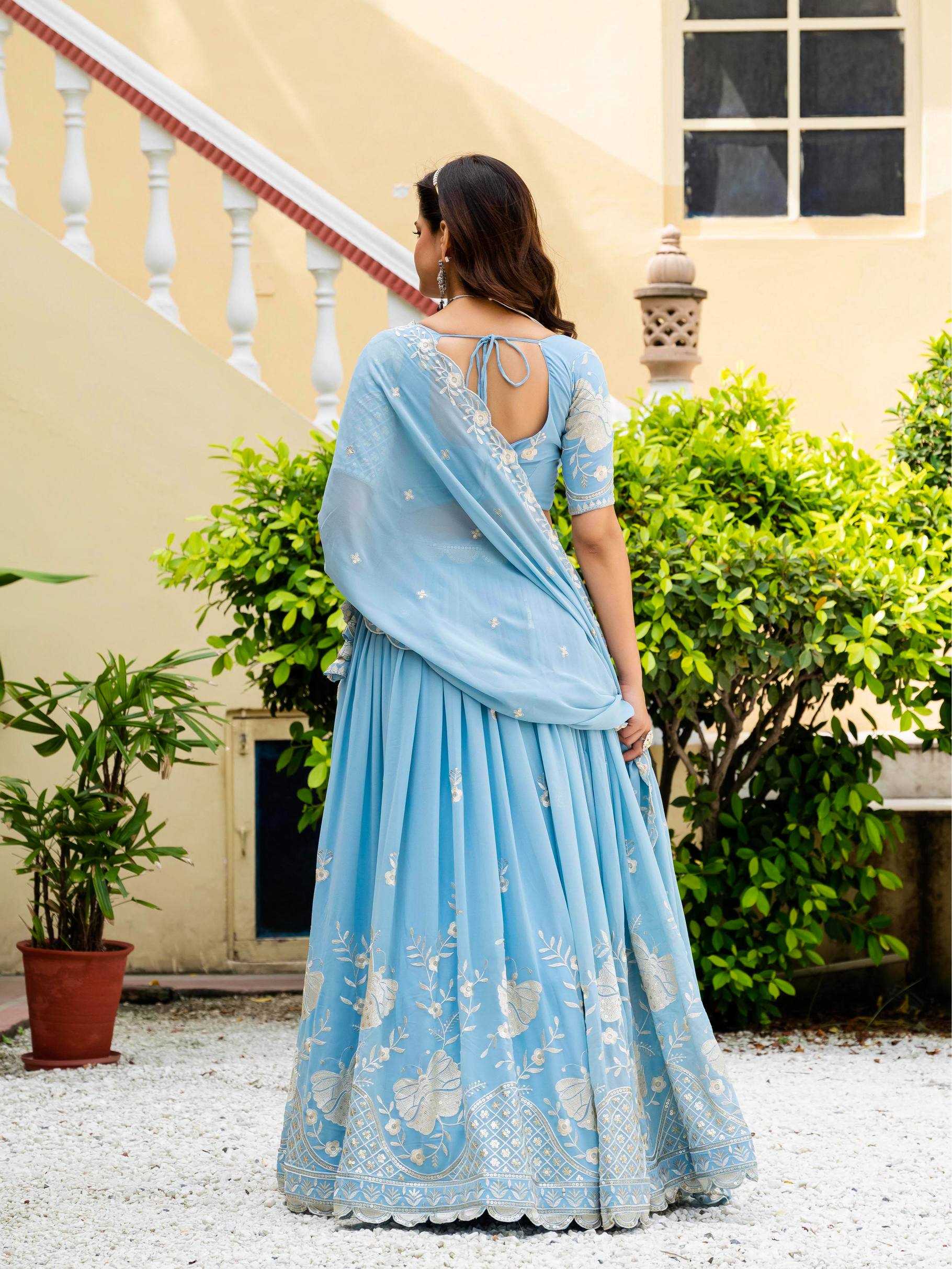 YNF Wholesale Faux Georgette Embroidered Lehenga KESH213 289 | Surat Manufacturer