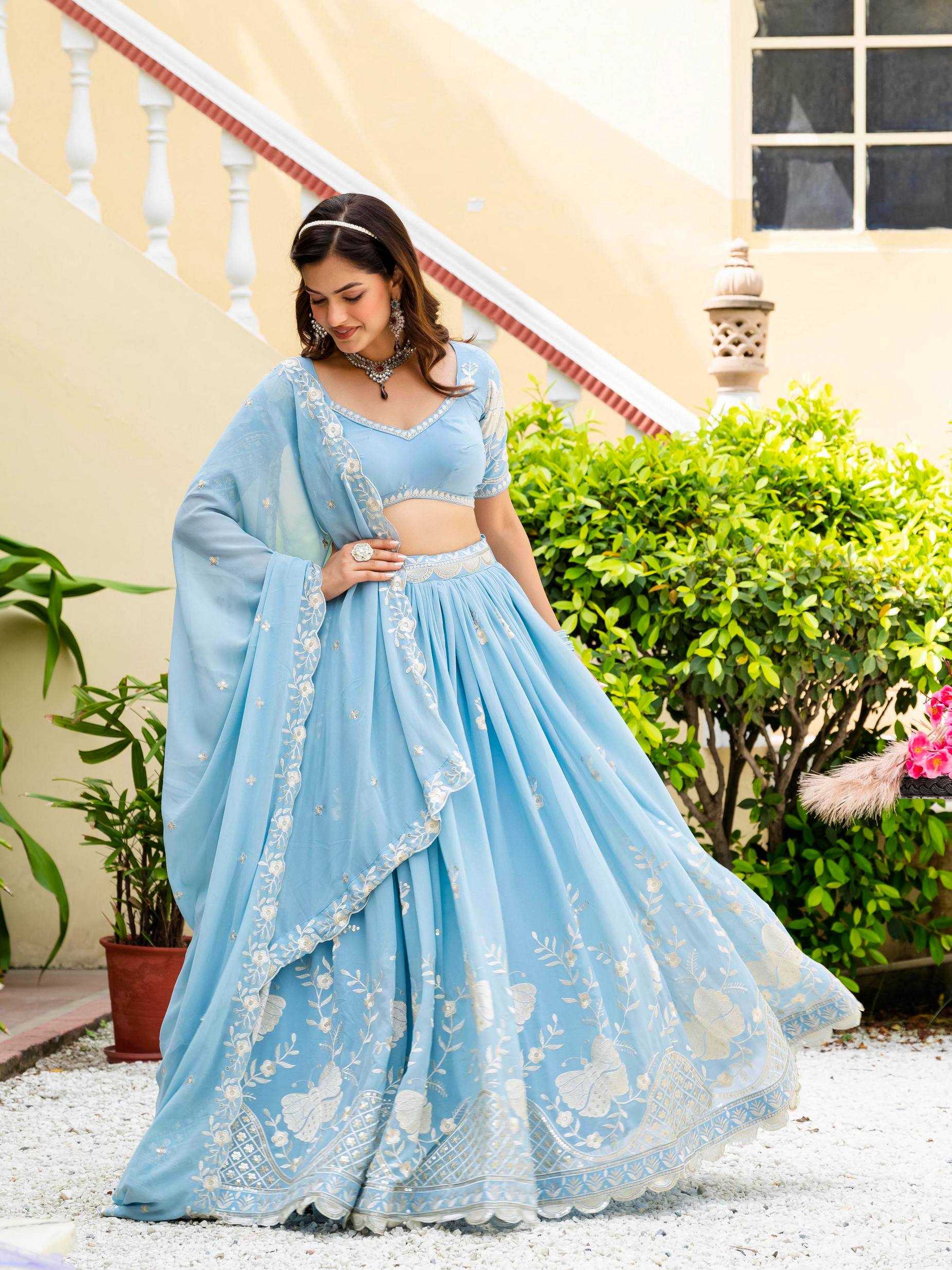 YNF Wholesale Faux Georgette Embroidered Lehenga KESH213 289 | Surat Manufacturer