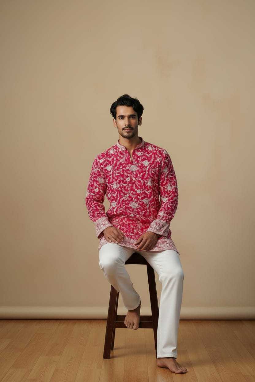 YNF Wholesale Heavy Roman Silk Mens Kurta Pyjama KESH213 368 | Surat Manufacturer