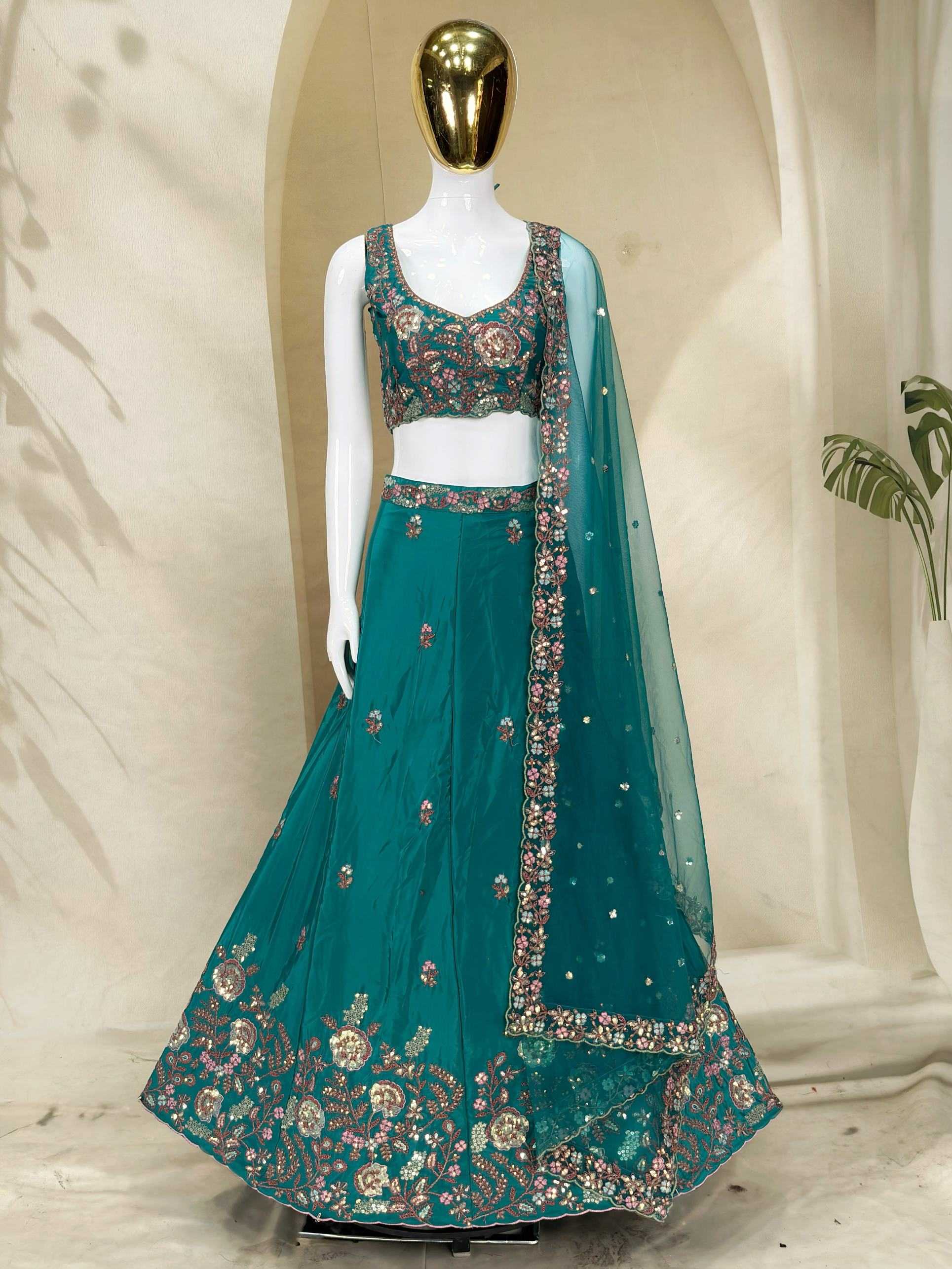 YNF Wholesale Crepe Embroidered Lehenga KESH213 369-B | Surat Manufacturer
