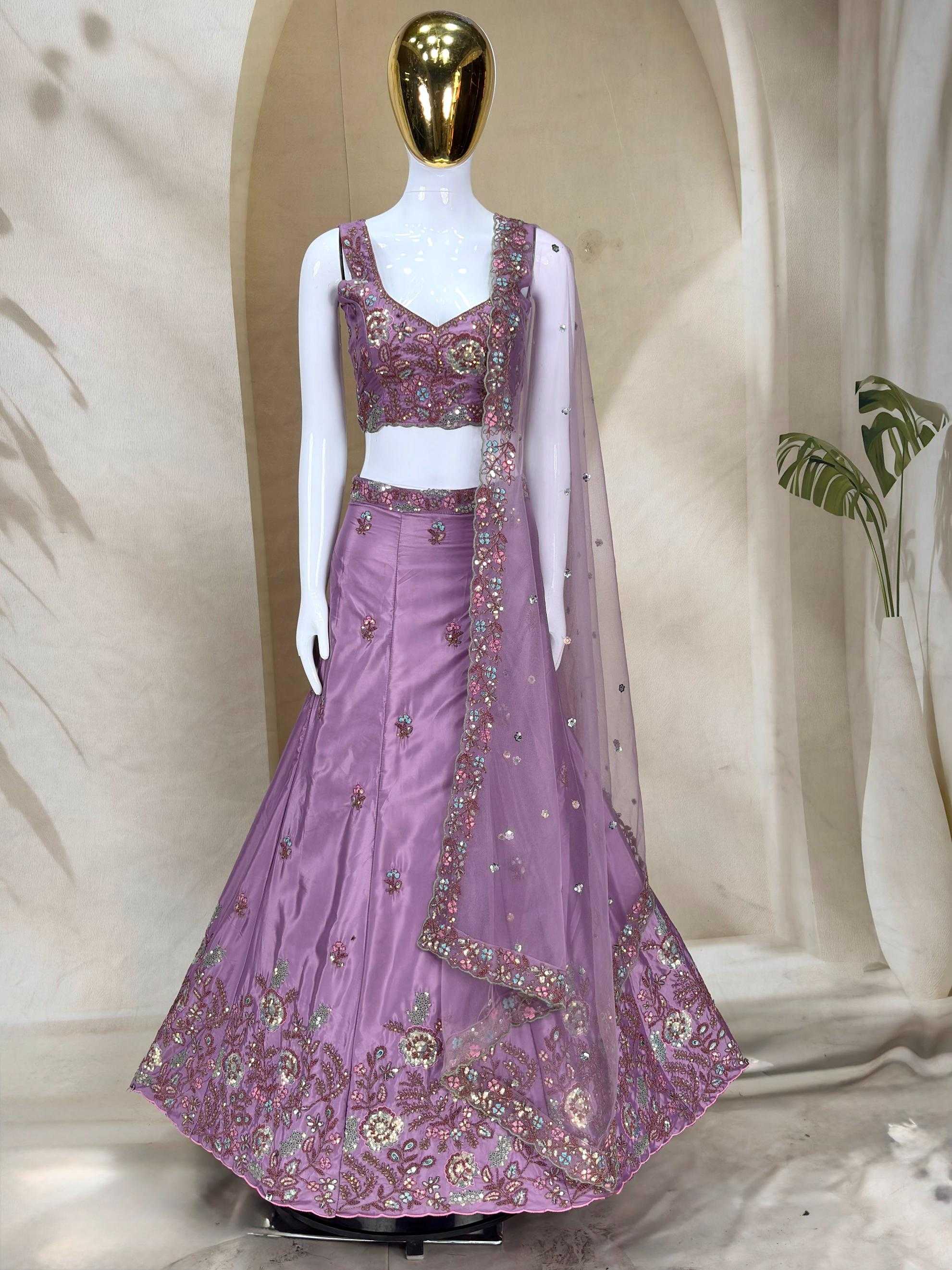 YNF Wholesale Crepe Embroidered Lehenga KESH213 369-C | Surat Manufacturer