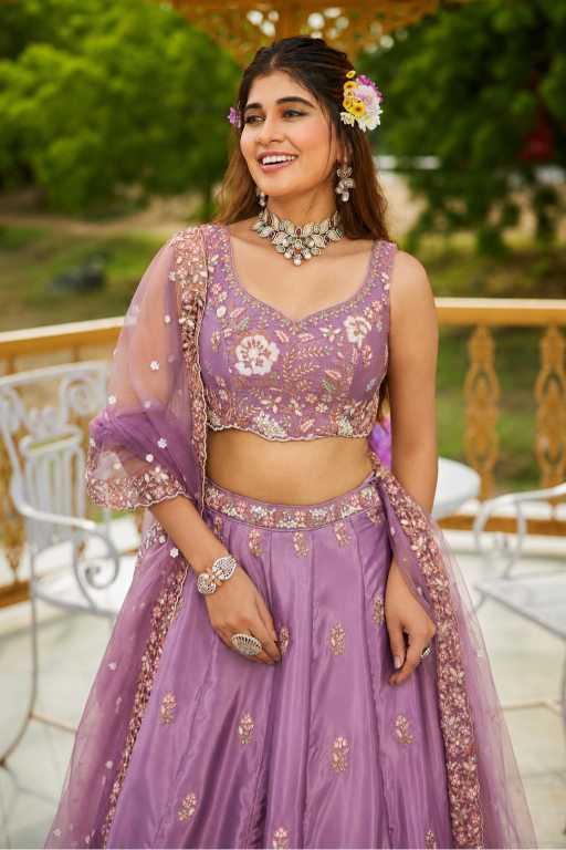 YNF Wholesale Crepe Embroidered Lehenga KESH213 369-C | Surat Manufacturer