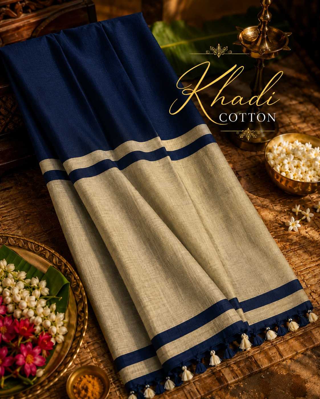 YNF Wholesale Khadi Cotton Designer Sarees  | Surat Manufacturer