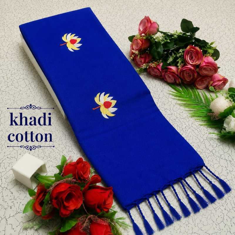 YNF Wholesale Khadi Cotton Embroidered Sarees  | Surat Manufacturer