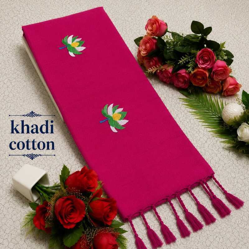 YNF Wholesale Khadi Cotton Embroidered Sarees  | Surat Manufacturer