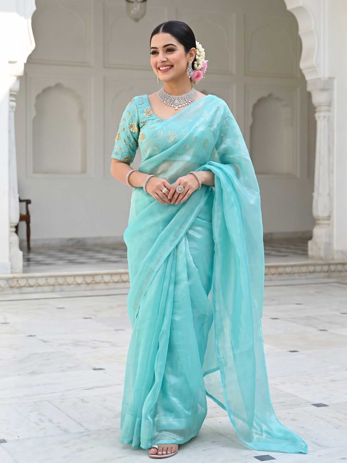 YNF Wholesale Satin Silk Embroidered Sarees  | Surat Manufacturer