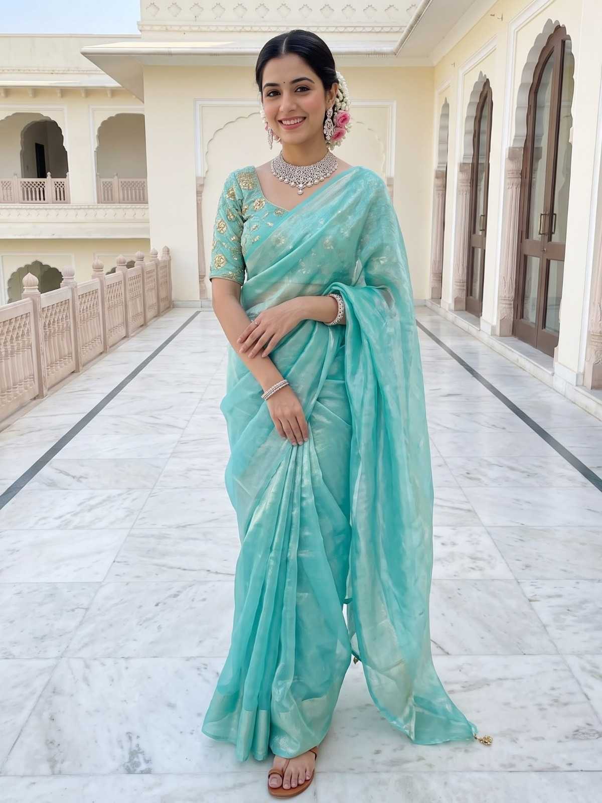 YNF Wholesale Satin Silk Embroidered Sarees  | Surat Manufacturer