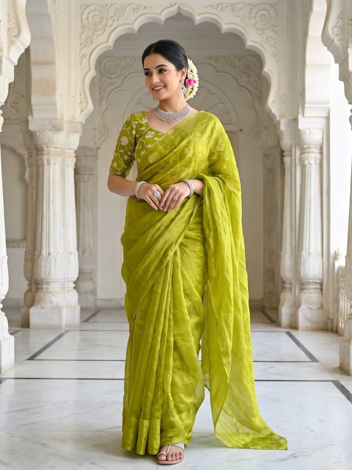 YNF Wholesale Satin Silk Embroidered Sarees  | Surat Manufacturer