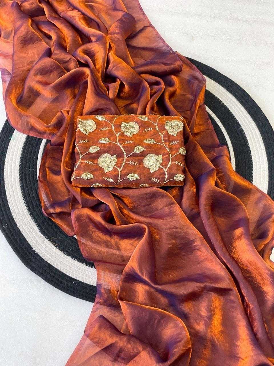 YNF Wholesale Satin Silk Embroidered Sarees  | Surat Manufacturer