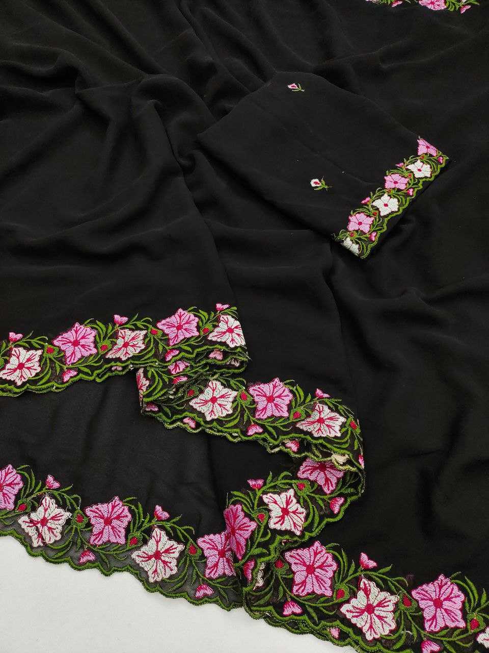 YNF Wholesale Faux Georgette Georgette Sarees  | Surat Manufacturer