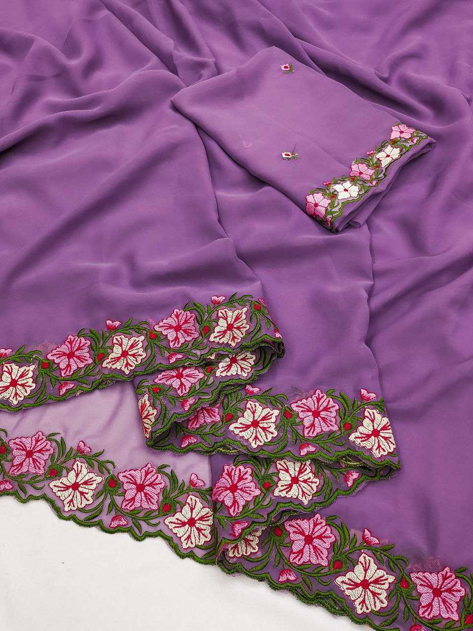 YNF Wholesale Faux Georgette Georgette Sarees  | Surat Manufacturer