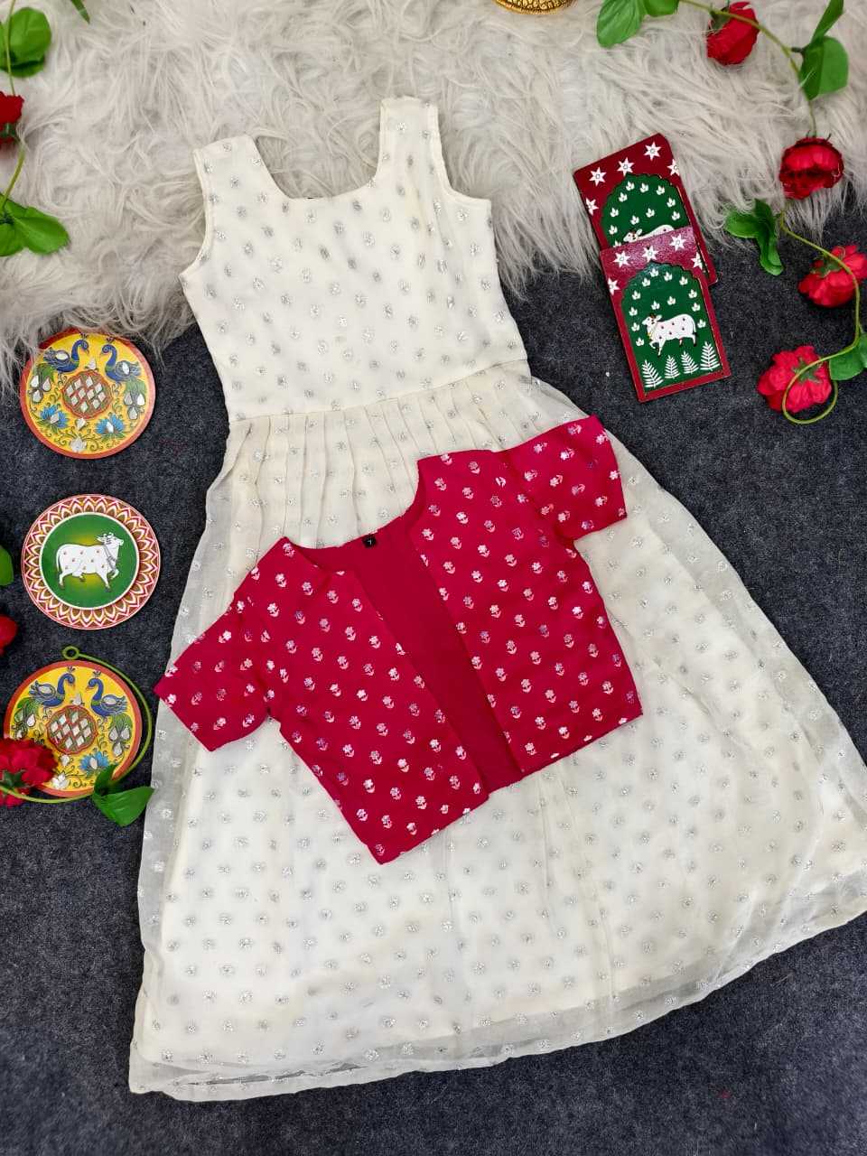 YNF Wholesale Silk Kids Gown  | Surat Manufacturer
