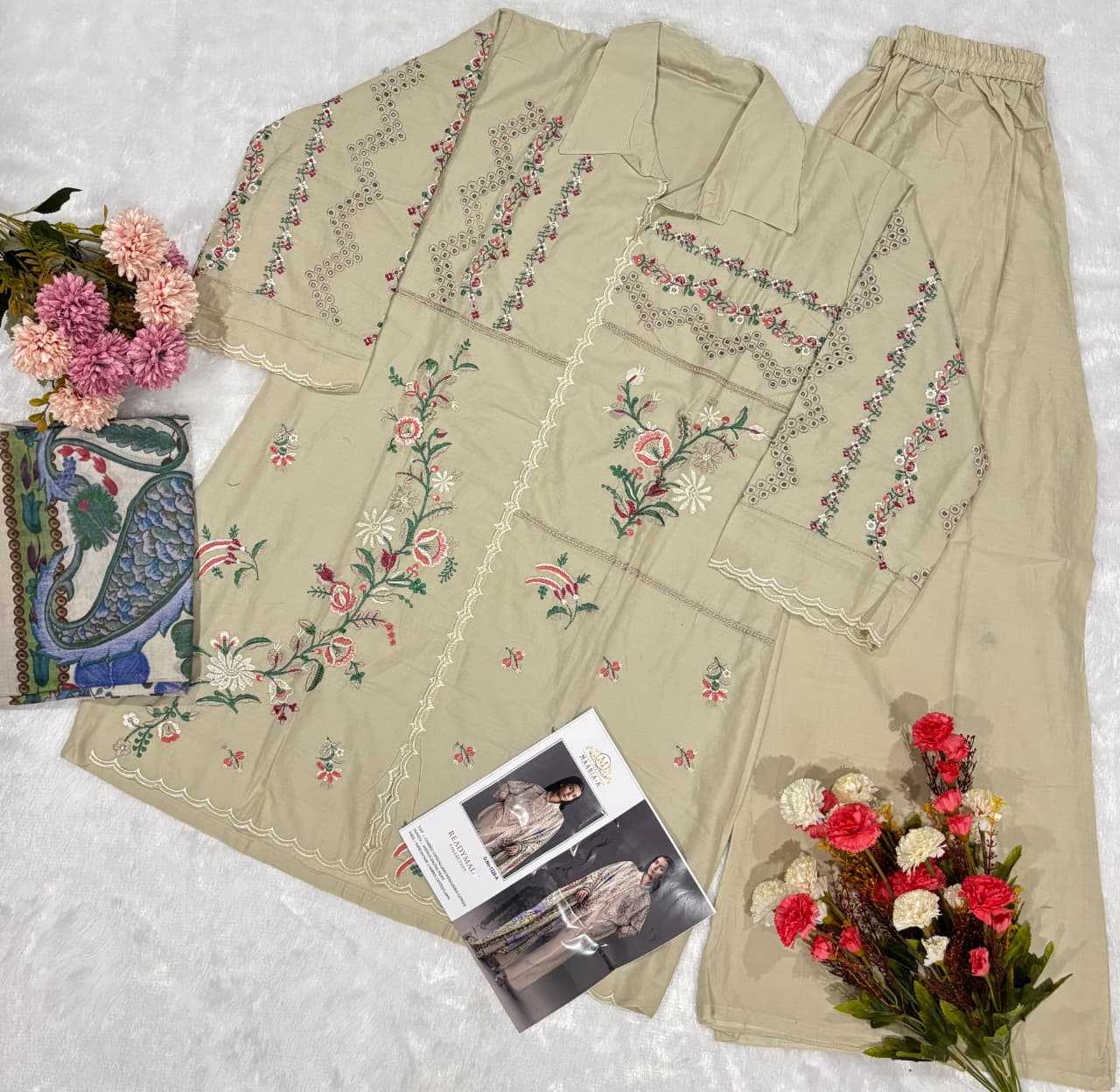YNF Wholesale Cotton Cambric Embroidery Suits  | Surat Manufacturer