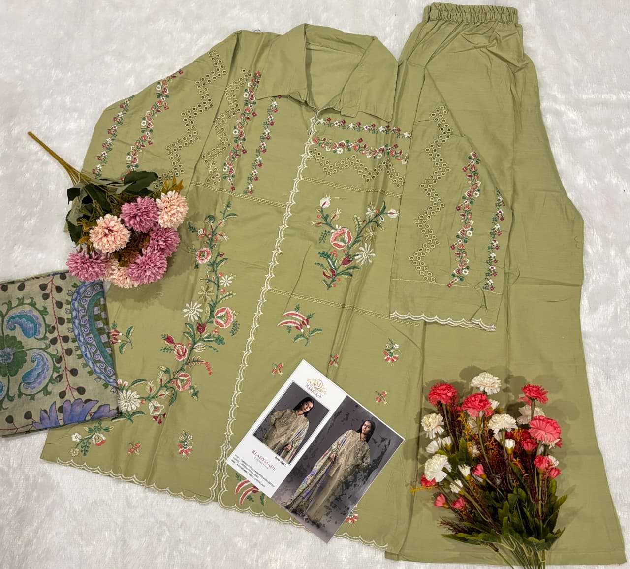 YNF Wholesale Cotton Cambric Embroidery Suits  | Surat Manufacturer