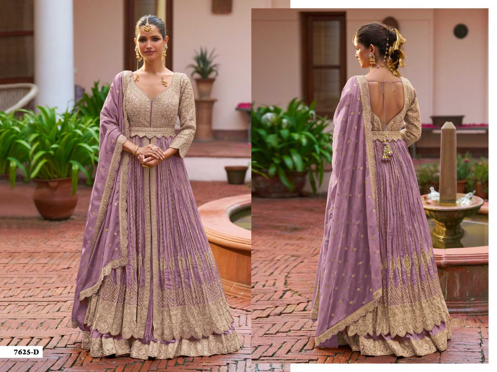 YNF Wholesale Chinon Embroidery Gowns  | Surat Manufacturer