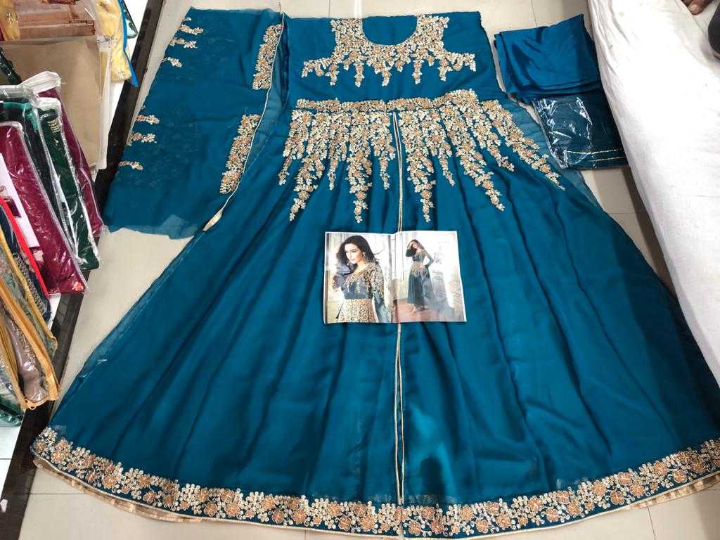YNF Wholesale Georgette Embroidery Gowns  | Surat Manufacturer